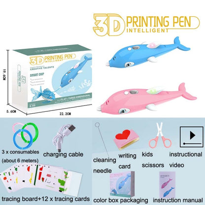 Children 3D Printing Pen Low Temperature Intelligent Screen Display Voice Drawing Pen, Style:, Color: 13 Colors (Blue) - 3D Printer by PMC Jewellery | Online Shopping South Africa | PMC Jewellery | Buy Now Pay Later Mobicred