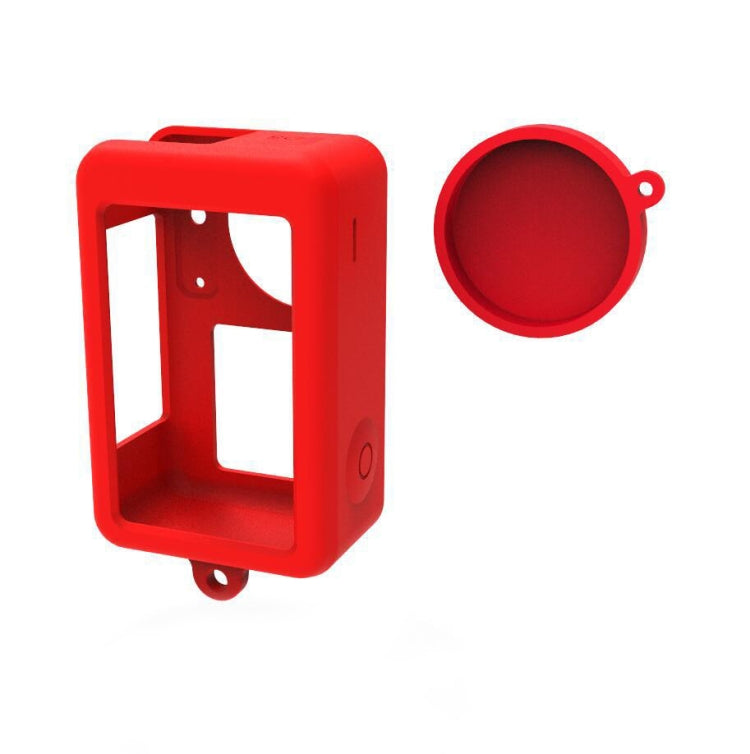 For DJI Osmo Action 3 Silicone Protective Case Lens Cap(Red) - Case & Bags by PMC TechLife | Online Shopping South Africa | PMC TechLife | Buy Now Pay Later Mobicred