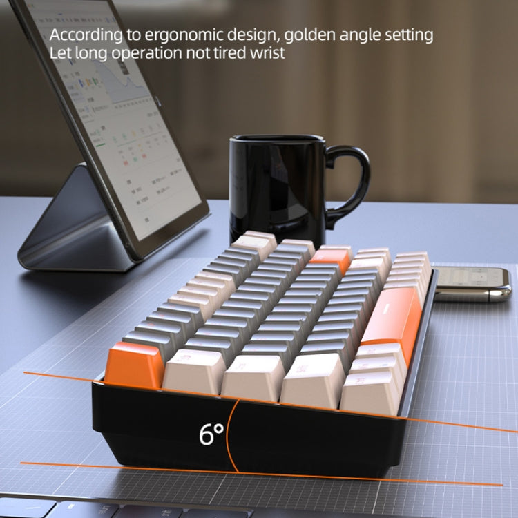 ZIYOU LANG K68 68 Keys Bluetooth Wireless Dual Model Mechanical Keyboard, Style: Red Shaft Version (Gray) - free shipping - PMC Jewellery - Order now!