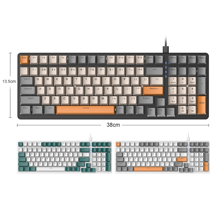 ZIYOU LANG  K3 100 Keys Game Glowing Wired Mechanical Keyboard, Cable Length: 1.5m, Style:  Water Green Version Red Axis - free shipping - PMC Jewellery - Order now!