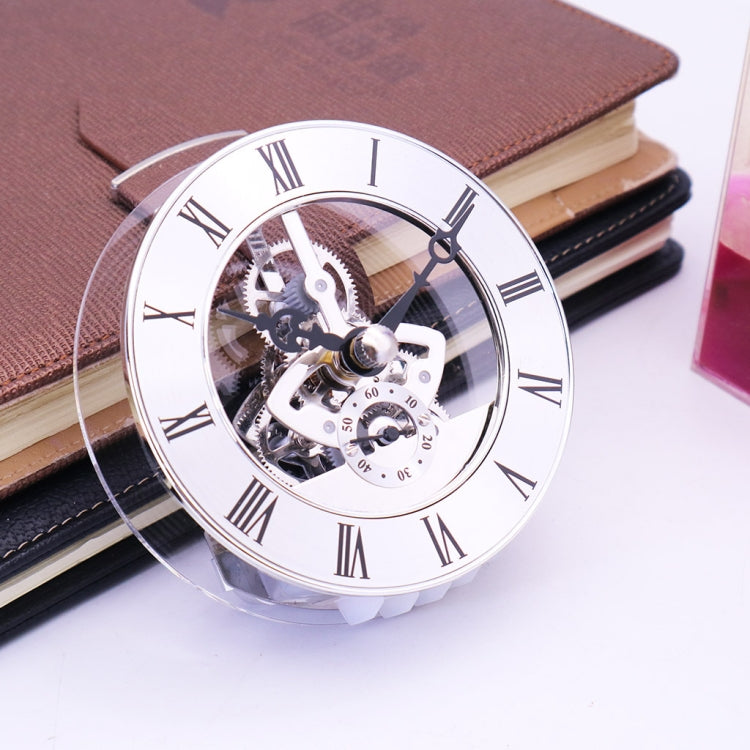 Metal See-through Quartz Clock Gear Clock DIY Accessories 97mm Silver Clock Head - DIY Clocks by PMc TechLife | Online Shopping South Africa | PMc TechLife | Buy Now Pay Later Mobicred