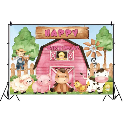 1.5m X 1m Cartoon Farm Animals Photography Backdrop Birthday Party Background Decoration(MDN12819) - Birthday Party by PMC Jewellery | Online Shopping South Africa | PMC Jewellery