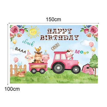 1.5m X 1m Cartoon Farm Animals Photography Backdrop Birthday Party Background Decoration(MDM10764) - Birthday Party by PMC Jewellery | Online Shopping South Africa | PMC Jewellery