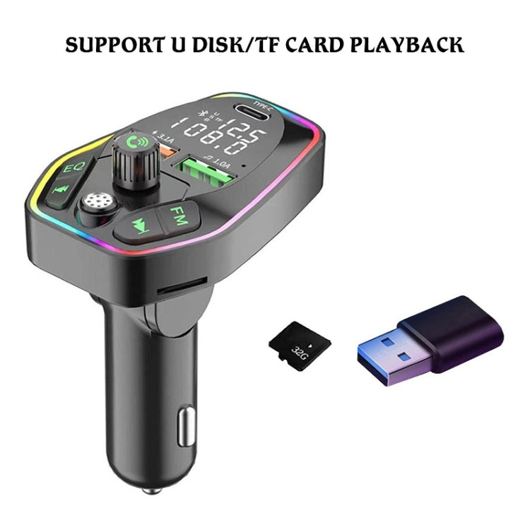 Q9 Car Bluetooth MP3 With TYPE-C Port PD Charging FM Transmitter - Bluetooth Car Kits by PMC TechLife | Online Shopping South Africa | PMC TechLife | Buy Now Pay Later Mobicred