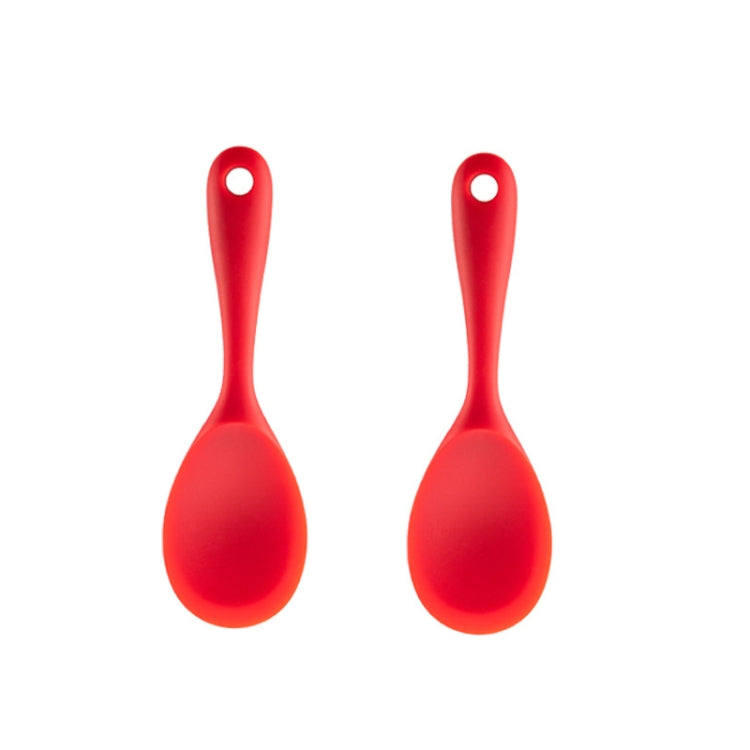 2pcs Non-stick High Temperature Resistant Silicone Cookware, Style: Rice Spoon(Red) - Cooking Tools by PMC Jewellery | Online Shopping South Africa | PMC Jewellery