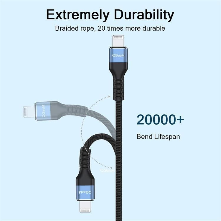 QGeeM MF01 USB-A To 8 Pin Phone Tablet Fast Charging Data Cable, Length: 1m - Normal Style Cable by QGeeM | Online Shopping South Africa | PMC Jewellery | Buy Now Pay Later Mobicred