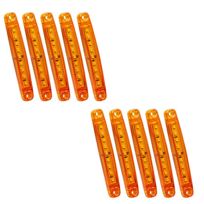 MK-224 10pcs 12-24V Truck Trailer 9LED Side Light Tail Lamp Signal Light(Yellow) - Warning Lights by PMC Jewellery | Online Shopping South Africa | PMC Jewellery | Buy Now Pay Later Mobicred