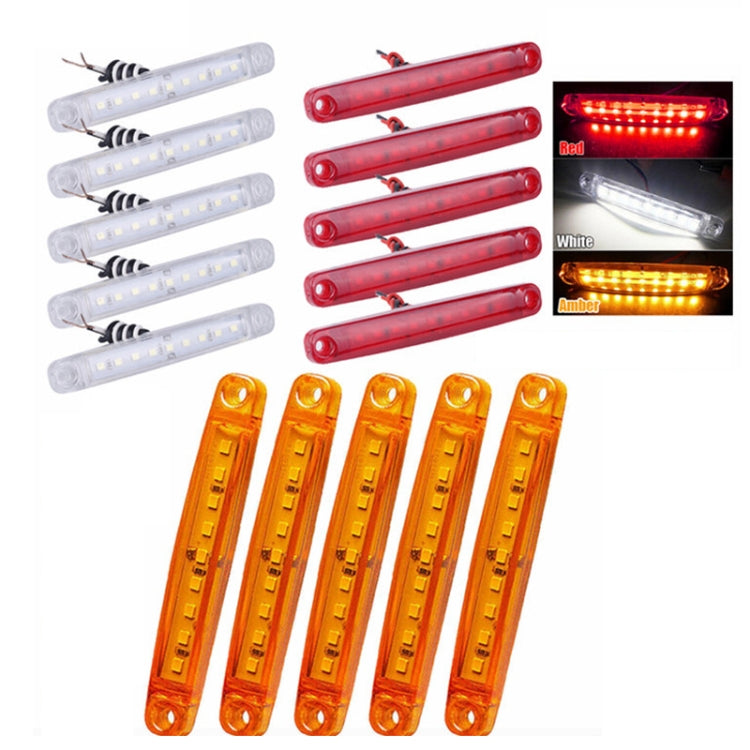 MK-224 10pcs 12-24V Truck Trailer 9LED Side Light Tail Lamp Signal Light(Yellow) - Warning Lights by PMC Jewellery | Online Shopping South Africa | PMC Jewellery | Buy Now Pay Later Mobicred