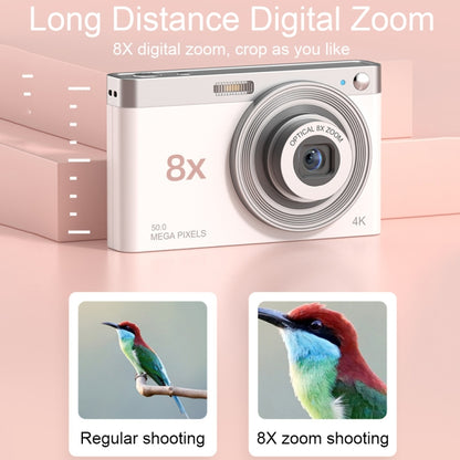 C13 2.88 inch 4K 8X Optical Zoom Telescopic Lens HD Digital Camera, Spec: White+Card Reader+Wiper - Children Cameras by PMC Jewellery | Online Shopping South Africa | PMC Jewellery | Buy Now Pay Later Mobicred