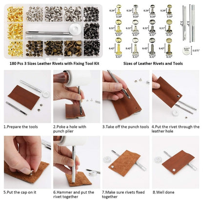 480pcs Copper Leather Hollow Cap Double-Sided Rivet Set With Punching Pliers - DIY Apparel Sewing by PMC Jewellery | Online Shopping South Africa | PMC Jewellery