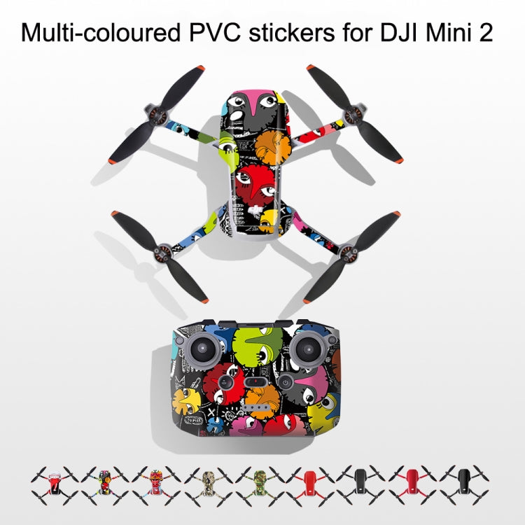 Sunnylife MM2-TZ452 For DJI Mini 2 Waterproof PVC Drone Body + Arm + Remote Control Decorative Protective Stickers Set(Drawing Black) - Stickers by Sunnylife | Online Shopping South Africa | PMC Jewellery | Buy Now Pay Later Mobicred