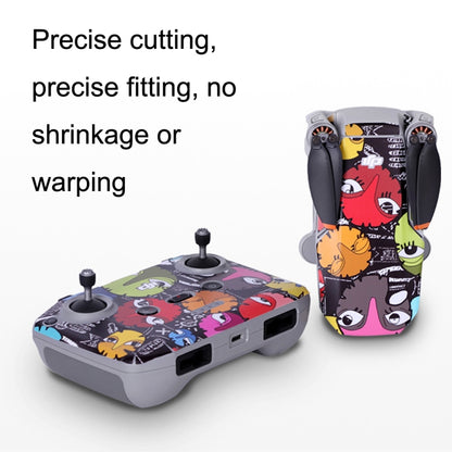 Sunnylife MM2-TZ452 For DJI Mini 2 Waterproof PVC Drone Body + Arm + Remote Control Decorative Protective Stickers Set(Drawing Black) - Stickers by Sunnylife | Online Shopping South Africa | PMC Jewellery | Buy Now Pay Later Mobicred