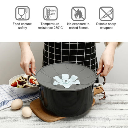 Silicone Flower Spill-proof Pot Lid Rotatable Pot Lid Kitchen Gadget, Size: 29cm Large Gray - Insulation by PMC Jewellery | Online Shopping South Africa | PMC Jewellery | Buy Now Pay Later Mobicred