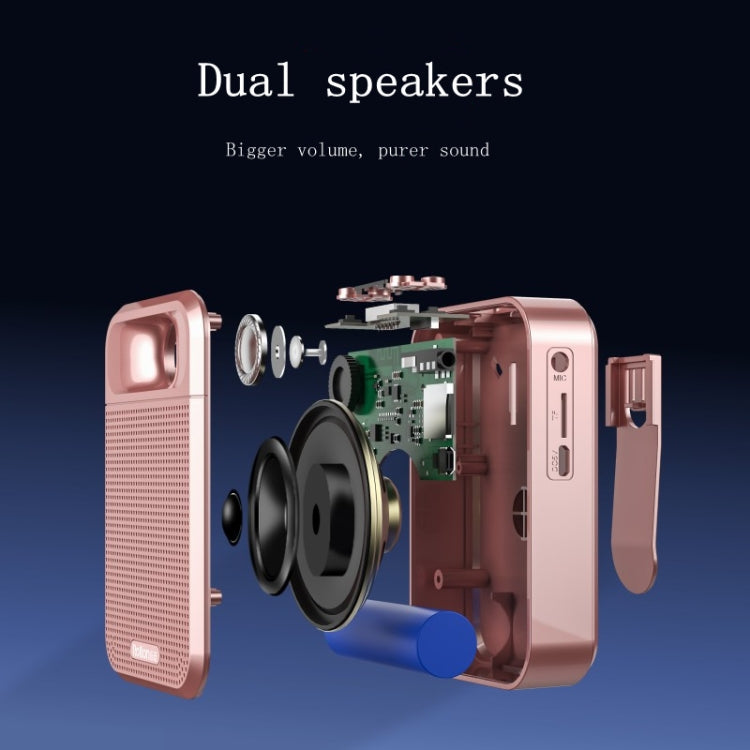 Rolton  K700 Bluetooth Dual-speaker Audio Speaker Megaphone Voice Amplifier(Rose Gold) - Microphone by Rolton | Online Shopping South Africa | PMC Jewellery | Buy Now Pay Later Mobicred