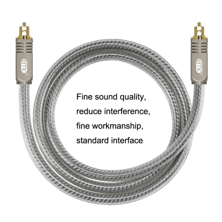 EMK YL/B Audio Digital Optical Fiber Cable Square To Square Audio Connection Cable, Length: 1m(Transparent Gray) - Audio Optical Cables by EMK | Online Shopping South Africa | PMC Jewellery | Buy Now Pay Later Mobicred