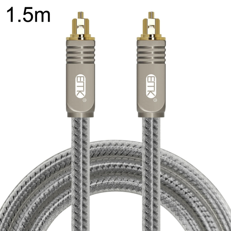 EMK YL/B Audio Digital Optical Fiber Cable Square To Square Audio Connection Cable, Length: 1.5m(Transparent Gray) - Audio Optical Cables by EMK | Online Shopping South Africa | PMC Jewellery | Buy Now Pay Later Mobicred