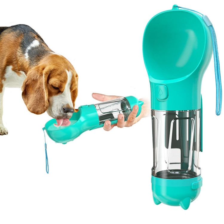 3 in 1 Leakproof Outdoor Dog Water Fountain Portable Pet Drinking Bottle, Size: 300ml+Food Box(Lake Blue) - Drinking Fountain by PMC Jewellery | Online Shopping South Africa | PMC Jewellery