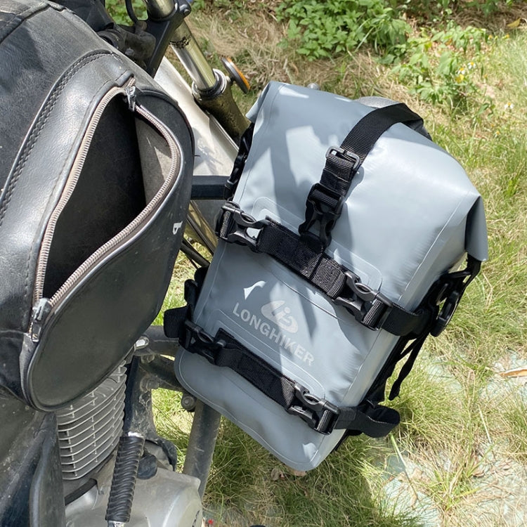 LONGHIKER Motorcycle Quick Release Waterproof Bumper Side Bag(Gray) - Bags & Luggages by PMC Jewellery | Online Shopping South Africa | PMC Jewellery | Buy Now Pay Later Mobicred