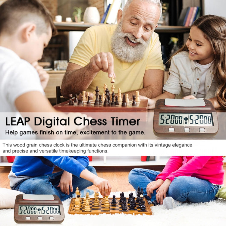 HQT101w Plastic Chess Clock Go Chess Timer(Wood Grain) - Alarm Clocks by PMC Jewellery | Online Shopping South Africa | PMC Jewellery | Buy Now Pay Later Mobicred