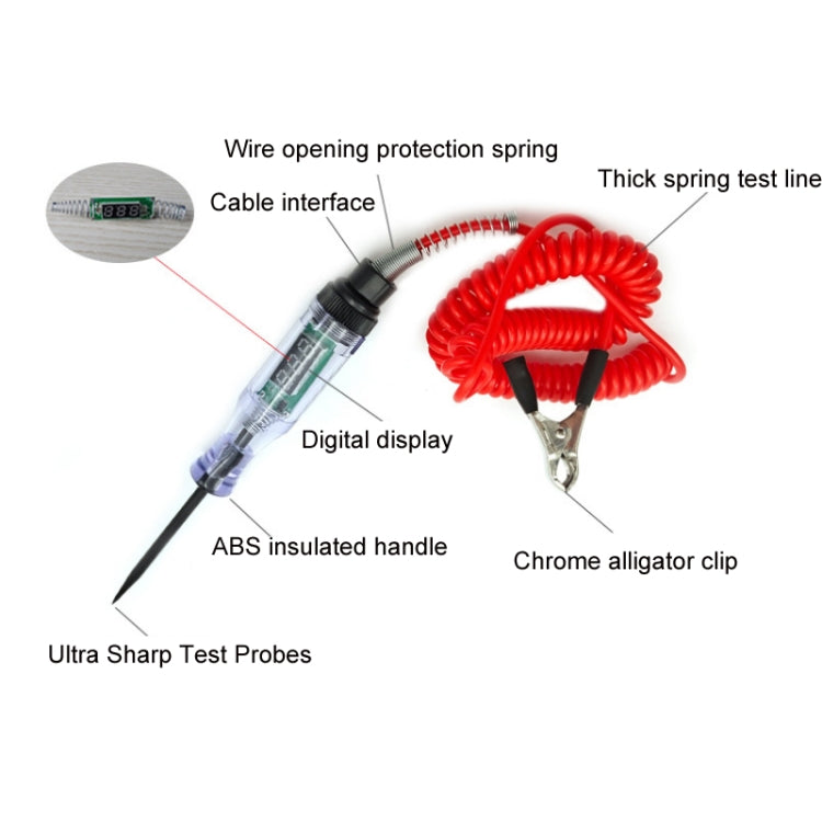 3-70V Automotive Circuit Testing Electric Pen Repair Tool, Model: D Black Cable - Electronic Test by PMC TechLife | Online Shopping South Africa | PMC TechLife | Buy Now Pay Later Mobicred