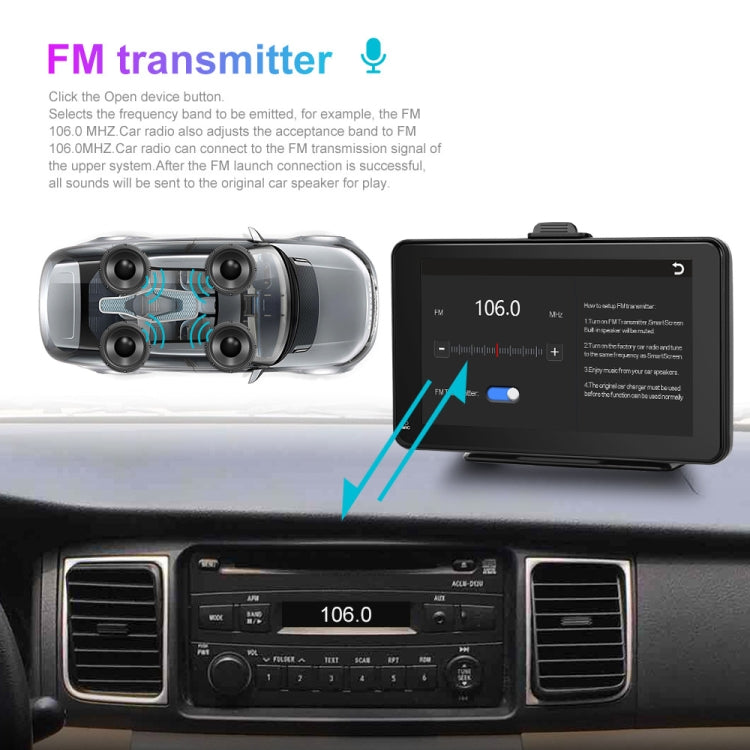 A3135 7 Inches HD Wired Smart Screen With Wireless CarPlay + Android Auto + Android With Camera - Car MP3 & MP4 & MP5 by PMC TechLife | Online Shopping South Africa | PMC TechLife