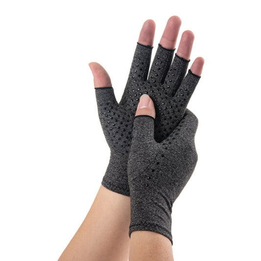 Arthritis Rehabilitation Silicone Non-slip Cycling Half Finger Gloves, Size: L(Gray) - Cycling Gloves by PMC Jewellery | Online Shopping South Africa | PMC Jewellery | Buy Now Pay Later Mobicred