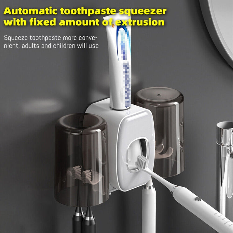 Couple Wall Mounted Toothbrush Holder Automatic Squeeze Toothpaste Device,Spec: Ordinary Black - Toothpaste Squeezing Device by PMC TechLife | Online Shopping South Africa | PMC TechLife