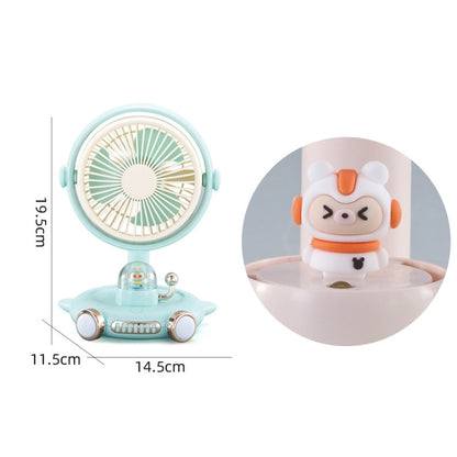 Household Cute Pet Fan USB Desktop Night Light Fan(Blue) - Electric Fans by PMC Jewellery | Online Shopping South Africa | PMC Jewellery | Buy Now Pay Later Mobicred