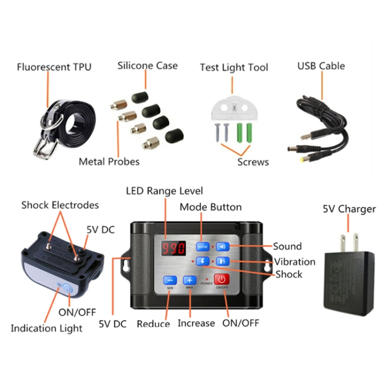 Outdoor Wireless Electronic Pet Fence Night Reflective Collar, Specification: One for Two(AU Plug) - Training Aids by PMC Jewellery | Online Shopping South Africa | PMC Jewellery | Buy Now Pay Later Mobicred