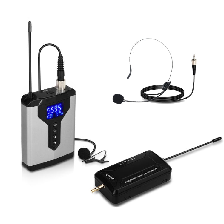 Q6 1 Drag 1 Wireless Lavalier Head Wear USB Computer Recording Microphone Live Phone SLR Lavalier Microphone - Microphone by PMC Jewellery | Online Shopping South Africa | PMC Jewellery | Buy Now Pay Later Mobicred