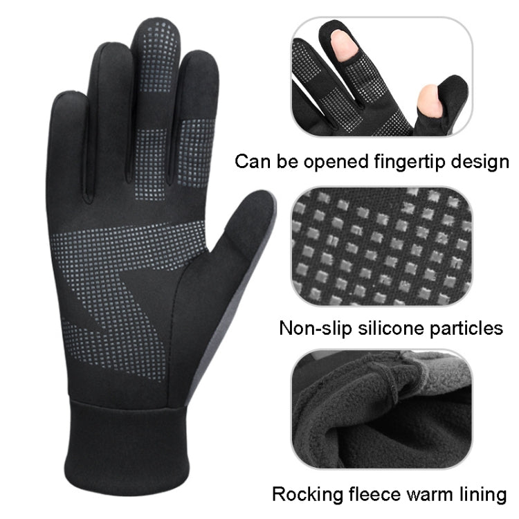 Touch Screen Anti-slip Waterproof Outdoor Sports Warm Cycling Gloves, Size: S(Black) - Cycling Gloves by PMC Jewellery | Online Shopping South Africa | PMC Jewellery