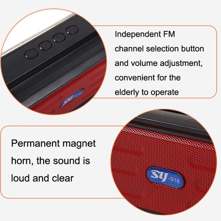 BAIJIALI SY-918 Solar Emergency Radio Read U Disk Large Volume Speaker LED Light Portable Player(Blue) - Radio Player by BAIJIALI | Online Shopping South Africa | PMC Jewellery | Buy Now Pay Later Mobicred