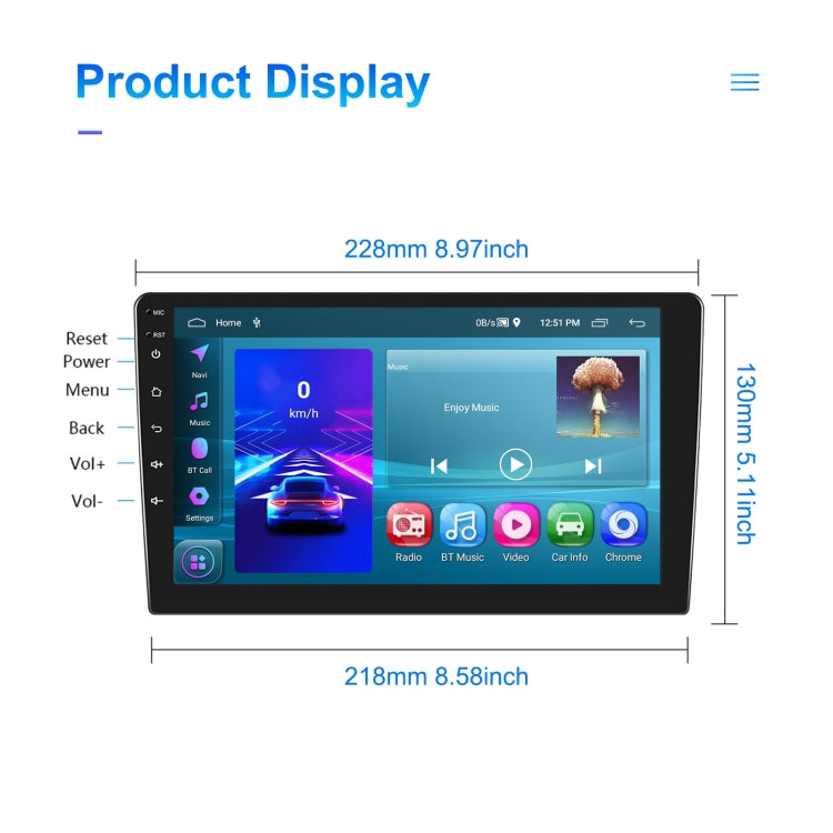 A3195 9 Inch Car Android Large Screen Navigation Central Control Screen 2+32G Player with CarPlay, Style: Standard+AHD Camera - Car MP3 & MP4 & MP5 by PMC Jewellery | Online Shopping South Africa | PMC Jewellery | Buy Now Pay Later Mobicred