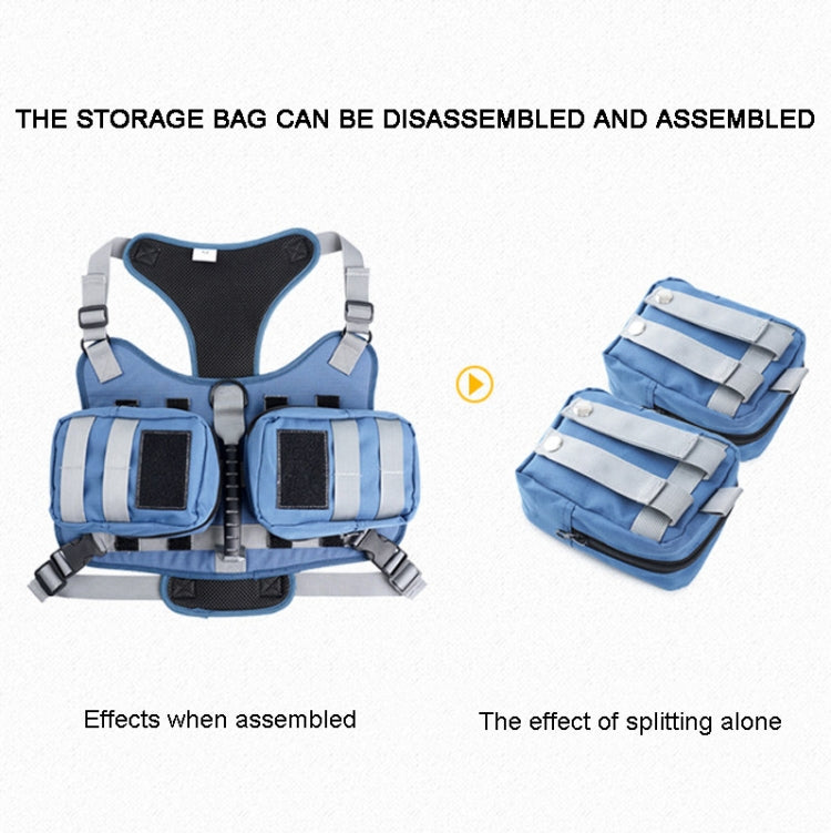 Dog Explosion-proof Chest Strap With Detachable Combination Backpack, Size: L(Lake Blue) - Leashes & Chest Strap by PMC TechLife | Online Shopping South Africa | PMC TechLife