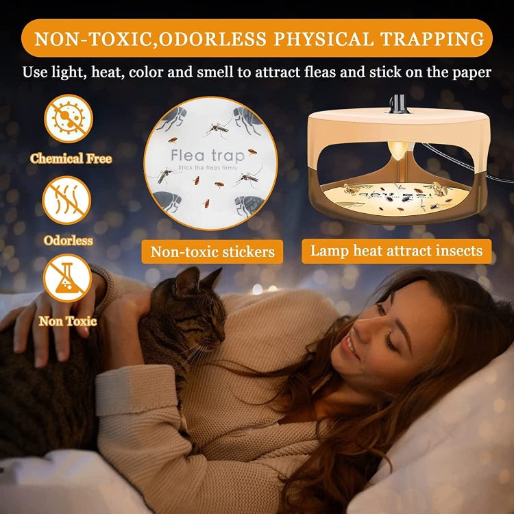 2pcs SK111 Pet Household Flea Lamp Flea Sticky Trapper Flea Capture Device(EU Plug) - Traps by PMC Jewellery | Online Shopping South Africa | PMC Jewellery | Buy Now Pay Later Mobicred