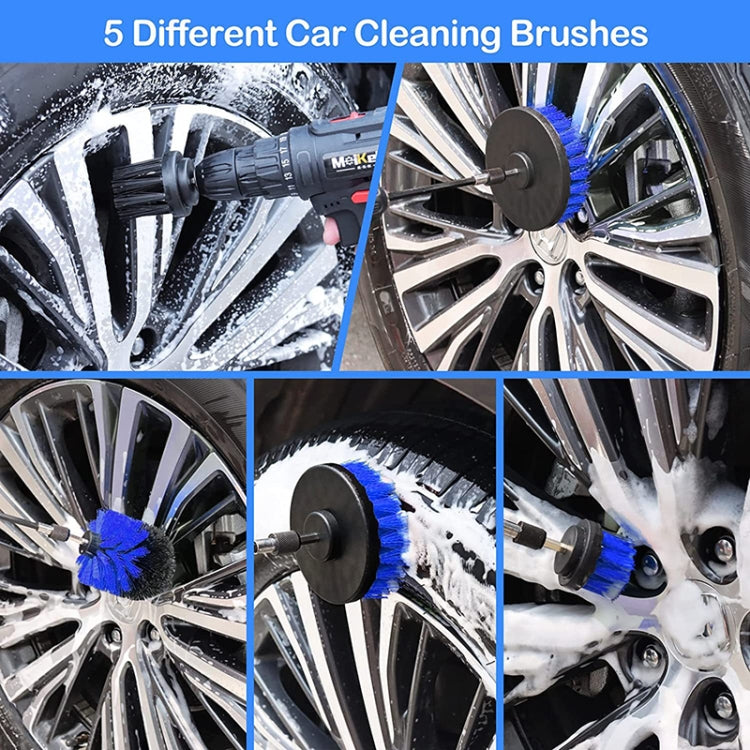 27pcs/set WRS-CS29 Car Wash Cleaning Brush Set Car Interior Crevice Cleaning Electric Drill Brush - Car washing supplies by PMC Jewellery | Online Shopping South Africa | PMC Jewellery | Buy Now Pay Later Mobicred