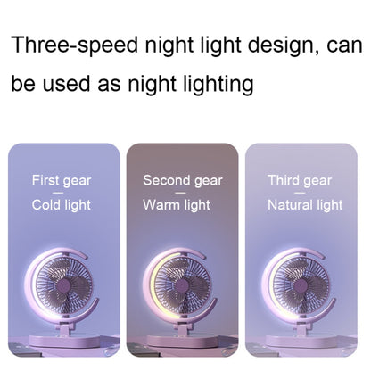 LF-002 Mini USB Rechargeable Light Desktop Fan Rotatable Night Light Silent Fan(Light Green) - Electric Fans by PMC Jewellery | Online Shopping South Africa | PMC Jewellery | Buy Now Pay Later Mobicred