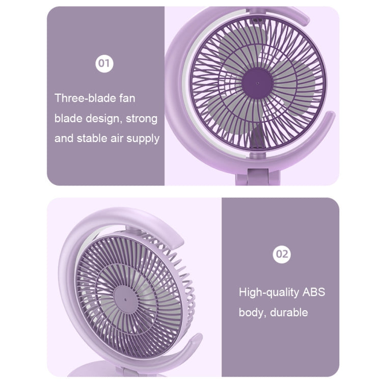 LF-002 Mini USB Rechargeable Light Desktop Fan Rotatable Night Light Silent Fan(Light Green) - Electric Fans by PMC Jewellery | Online Shopping South Africa | PMC Jewellery | Buy Now Pay Later Mobicred