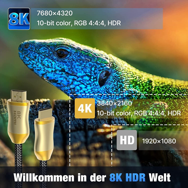CO-HD801 1.5m HDMI 2.1 Version 8K 60Hz For PS4 Cable Projector Notebook Set-Top Box Cable(Gold) - Cable by PMC TechLife | Online Shopping South Africa | PMC TechLife | Buy Now Pay Later Mobicred