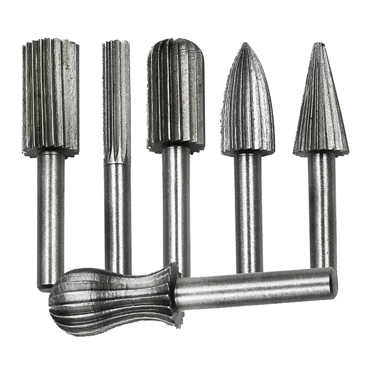 Hard High Carbon Steel Rotary Carving Knife Abrasive Processing Grinding Head Set(6pcs/set) - Burin &Cutting Knife by PMc TechLife | Online Shopping South Africa | PMc TechLife | Buy Now Pay Later Mobicred