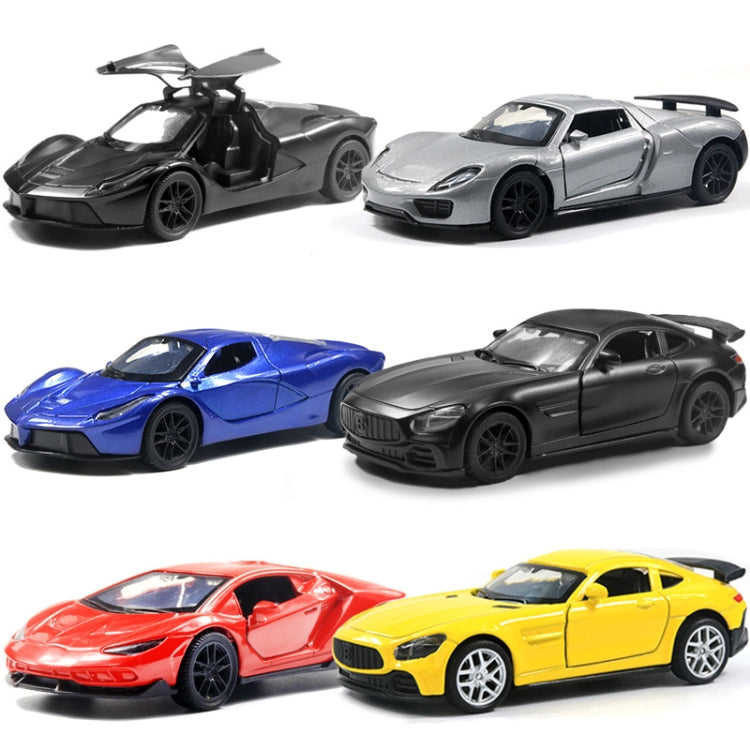 1:36 Three-door Open Alloy Sports Car Model Pull Back Car Boy Toy(Gem Black) - Model Toys by PMC Jewellery | Online Shopping South Africa | PMC Jewellery