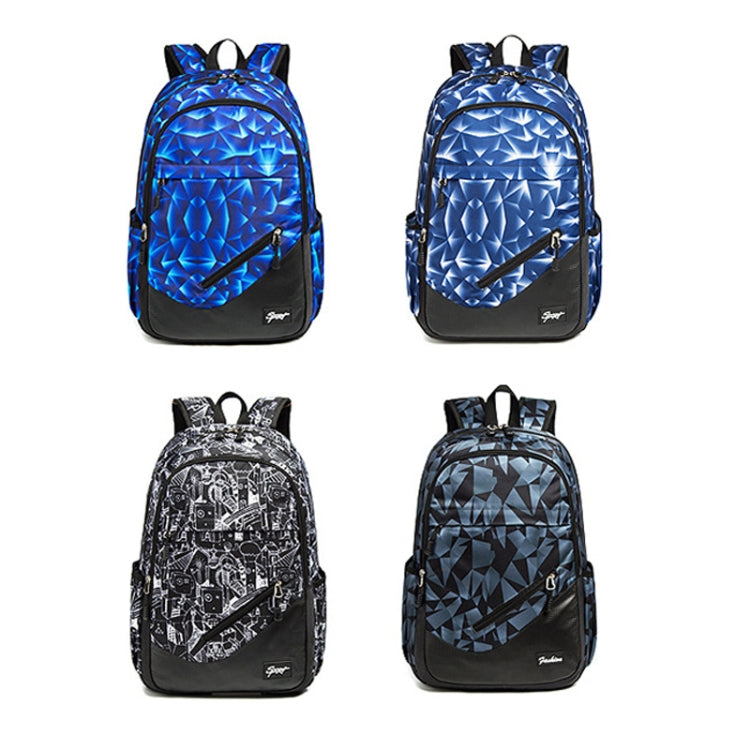 School Schoolbag Large Capacity Travel Backpack(528 Machine Black) - Backpacks by PMC Jewellery | Online Shopping South Africa | PMC Jewellery