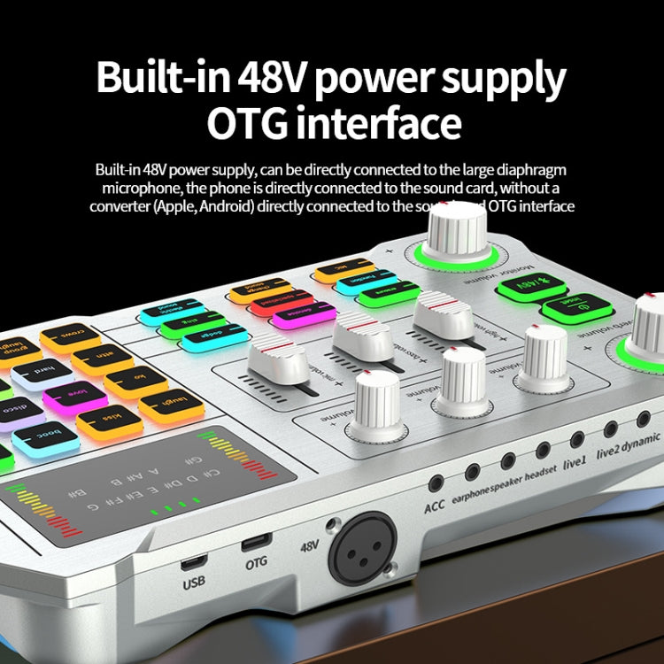 X10 Bluetooth Sound Card Studio Record With 48V XLR OTG Port Interface(White) - Live Sound Effects Processors by PMC TechLife | Online Shopping South Africa | PMC TechLife | Buy Now Pay Later Mobicred