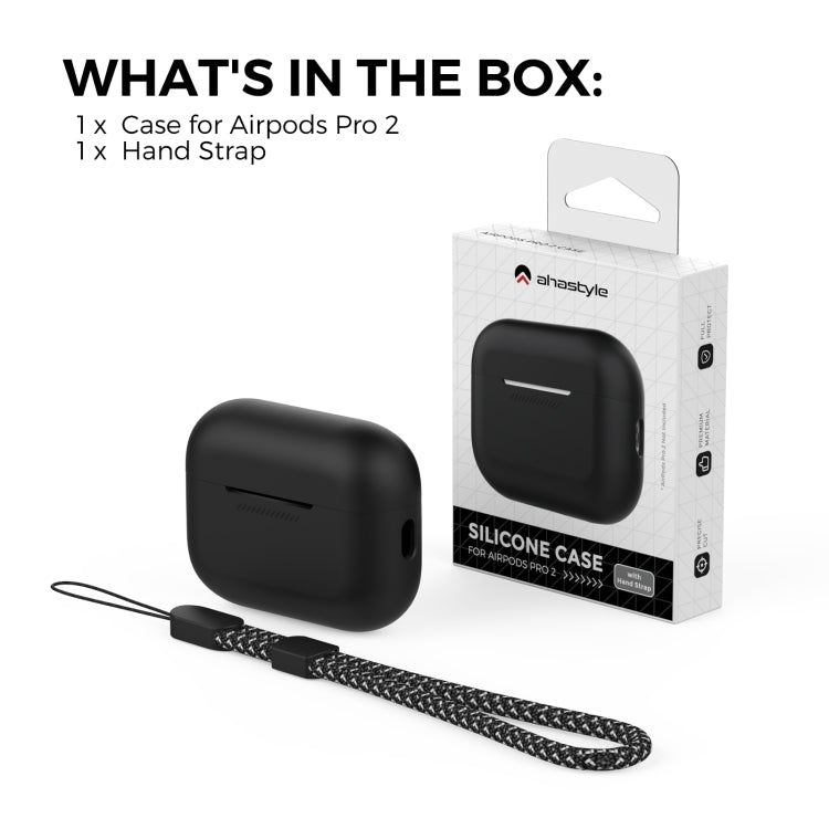 For AirPods Pro 2 AhaStyle PT187 Silicone One-Piece Protective Case With Lanyard Case(White) - For AirPods Pro 2 by AhaStyle | Online Shopping South Africa | PMC Jewellery | Buy Now Pay Later Mobicred