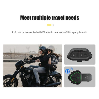 LX2 Motorcycle Helmet Bluetooth Earphone Waterproof Noise Canceling Motorcycle Headphones(Black) - Motorcycle Walkie Talkie by PMC Jewellery | Online Shopping South Africa | PMC Jewellery