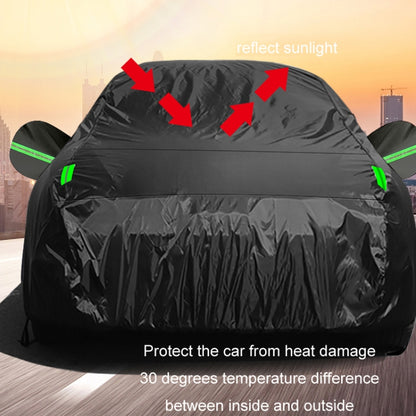 190T Silver Coated Cloth Car Rain Sun Protection Car Cover with Reflective Strip, Size: L - PE Material by PMC Jewellery | Online Shopping South Africa | PMC Jewellery | Buy Now Pay Later Mobicred