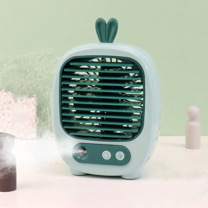 1315 Spray Humidification Hydrating Cartoon Fan USB Charging Desktop Fan(Bunny Green) - Electric Fans by PMC Jewellery | Online Shopping South Africa | PMC Jewellery | Buy Now Pay Later Mobicred