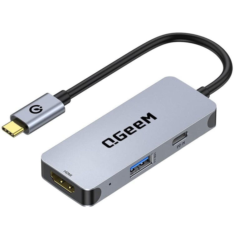 QGeeM UH03-1 USB3.0 Multifunctional Docking Station Type-C PD100W HUB(3 in 1) - USB HUB by QGeeM | Online Shopping South Africa | PMC Jewellery | Buy Now Pay Later Mobicred