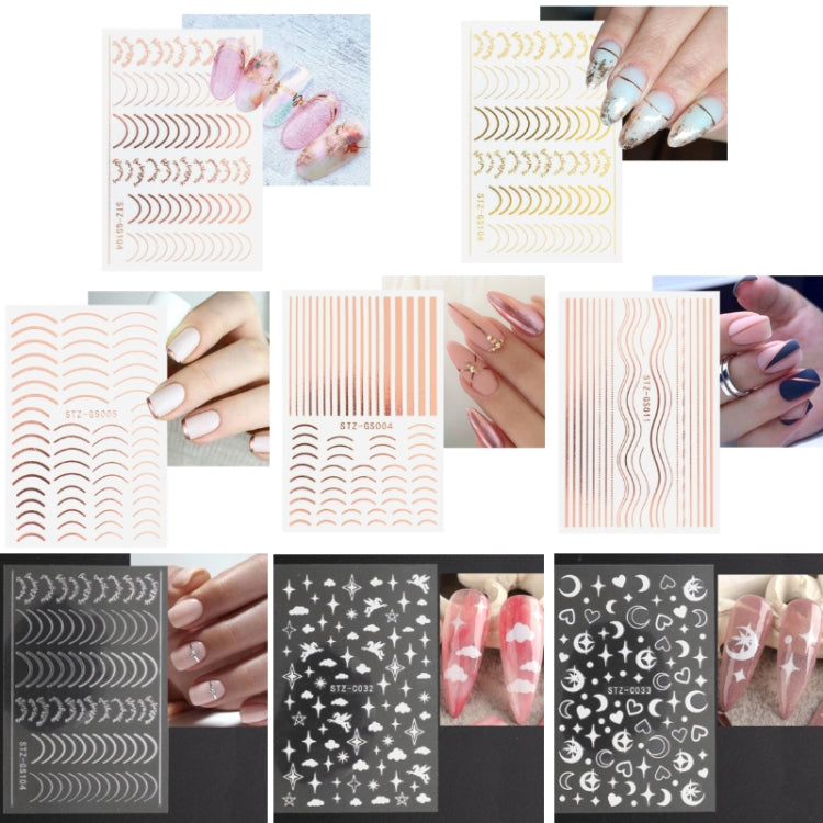 Gold Silver Manicure Stickers Imitation Metal Line Adhesive Nail Stickers(Stz-C032) - Nail Stickers by PMC Jewellery | Online Shopping South Africa | PMC Jewellery | Buy Now Pay Later Mobicred