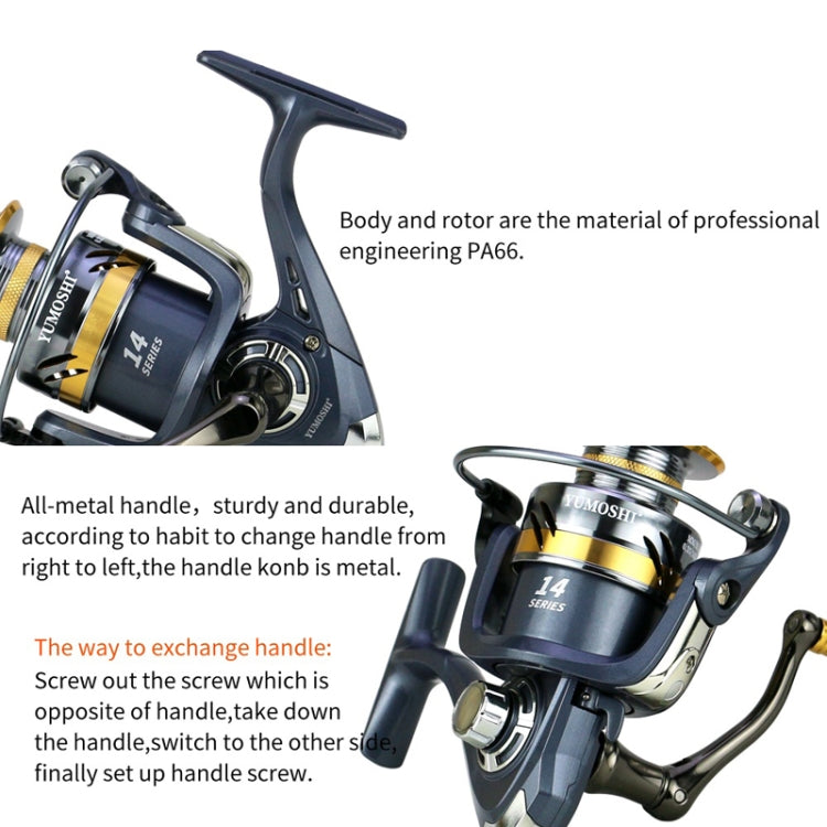 YUMOSHI KS7000 Spinning Fishing Reel Metal Rocker Metal Cup Reel - Fishing Reels by YUMOSHI | Online Shopping South Africa | PMC Jewellery